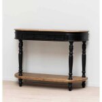 Console deux tages patine noire nevermore 121x35x91cm