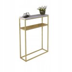 Console double 60x20 avec �tag�re m�tallique, hall en profil�s 15x15, b�ton dor� clair