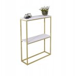 Console double 60x20 hall en profil�s 15x15 or blanc mat