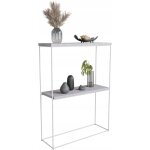 Console double pour le hall en fil de fer de 8 mm 60x20 blanc mat b�ton clair