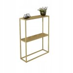 Console double pour hall en profil�s m�talliques 15x15 60x20 or