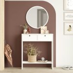 Console d'entr�e blanche compacte et miroir assorti marfa