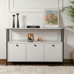Console d'entr�e blanche avec rangement 3 niches jena