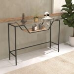 Console d'entr�e design - m�tal noir & verre tulum