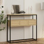 Console d'entr�e avec rangement, effet bois clair jena