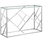 Homy france - console geomag inox verre transparent 120x40x78 cm