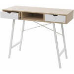 Jamais utilis] console hhg 162, table de desserte / d'appoint, structure 3d, 100x40cm brun naturel, ...