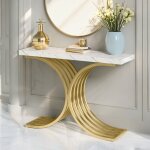 Console meuble, 100 x 30 x 80 cm table de pr�sentation, table console blanche meuble, pour couloir, entr�e, ...