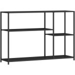 Console meuble d'entr�e style industriel 4 �tag�res dim. 110 x 30 x 75 cm acier panneaux noir