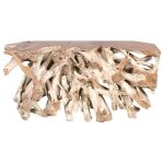 Console naturelle en racine de teck brute souche 160cm - 160x40x80 cm - kayu meuble