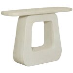 Made in meubles - console pied central en mdf blanc effet b�ton dana�