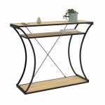 Idmarket - console pieds courbés detroit avec double étagères design industriel Idmarket - console pieds courbés detroit avec double étagères design industriel