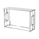 Homy france - console sophie chrome marbr blanc 120x40x78 cm