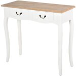 Mh - console style table de drapier style shabby chic 2 tiroirs blanc