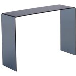 Console en verre tremp� courb� et fum� - noir - alonzo