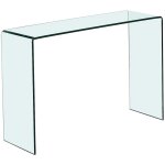 Console en verre tremp� courb� - transparent - alonzo