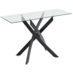 Vente - unique - console en verre trempé et métal noir - transparent - cosima Vente - unique - console en verre trempé et métal noir - transparent - cosima