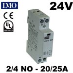 Contacteur modulaire 2no  4no - 20a ou 25a - 24v - type de contact - contacteur 24v - 20a - 2no (2f) ...