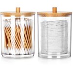 Conteneur pour batonnets et tampons cosmetiques 2 pieces Conteneur pour batonnets et tampons cosmetiques 2 pieces