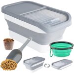 Sinbinta - conteneur croquettes chien, boite a croquette pour chien, seau de stockage pliable container ...