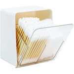 Conteneur pour tampons de salle de bain, boules de coton, tampons ronds, bote de rangement pour vanit ...