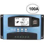 Contr�leur de charge solaire mppt 100a, double �cran lcd usb 12v 24v