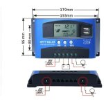 Contr�leur de charge solaire mppt 40a, r�gulateur de batterie intelligent de contr�leur de batterie de ...