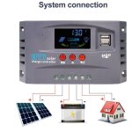 Tonysa contrleur de charge solaire mppt 60a, rgulateur de panneau solaire 12v / 24v avec cran lcd ...