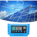 Contr�leur de charge solaire photovolta�que 12 v 24 v, faible consommation adaptative, �cran lcd, contr�leur ...