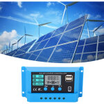 Contr�leur de charge solaire photovolta�que 12 v 24 v, faible consommation adaptative, �cran lcd, contr�leur ...