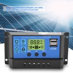 Qiyao - contr�leur solaire pwm 12 v / 24 v usb, r�gulateur de batterie pour panneau solaire, �cran lcd, ...