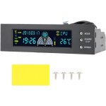 Contrleur de vitesse 3 ventilateurs stw - 5023 - panneau lcd 5, 25' pour cpu / hdd / sys - rgulation ...