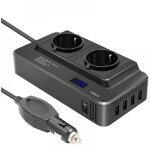 Convertisseur dc12v - ac220v 200w prise allume cigare transformateur de tension, chargeur voiture camping ...