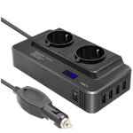 Convertisseur dc12v - ac220v 200w prise allume cigare transformateur de tension, chargeur voiture camping ...