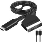 Convertisseur pritel vers hdmi, convertisseur adaptateur de cble audio vido hd 1080p