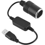 Convertisseur usb a m�le vers prise allume - cigare femelle 12 v, convertisseur de puissance de port ...