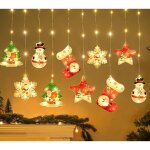 10pcs d�coration lumineuse fen�tre no�l int�rieur, 3m 100 leds 3d lumi�res de no�l, 8 modes usb rideau ...