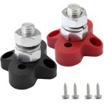 2 pi�ces bornier de distribution d'�nergie 48v m8 positif n�gatif 2 goujons bloc de jonction de batterie ...