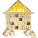 Calendrier de l'avent en bois avec lumi�res led, 24 tiroirs de rangement pour enfants, d�coration de ...