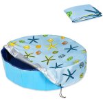 Housse de piscine ronde pliable pour chien 16020cm rev�tement en pvc imperm�able et protection uv, �tanche, ...