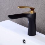 Coocheer - lavabo de salle de bain en cuivre noir, cascade, lavabo antique, mlangeur d'eau chaude et ...