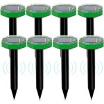 Rpulsif solaire  ultrasons pour souris, lot de 8, rpulsif solaire d'extrieur pour repousser les taupes ...
