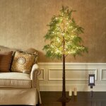 Sapin de noël lumineux avec baies rouges, cyprès de 60cm, guirlande lumineuse 90 led, cèdre artificiel ... Sapin de noël lumineux avec baies rouges, cyprès de 60cm, guirlande lumineuse 90 led, cèdre artificiel ...