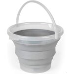 Seau pliable 10 l - panier de pique - nique extrieur paillet, organiseur de rangement escamotable, ...