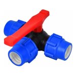 Vanne d'arrt  boisseau sphrique, vanne  boisseau sphrique  trois voies de 40 mm, raccord rapide ...
