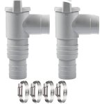 Vanne d'arrt de piscine 2 pices, vanne d'arrt 32 mm, robinet de piscine 32 mm avec 4 colliers de serrage, ...