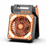 Ventilateur camping solaire portable avec lumire led, minuterie, 4 vitesses, ventilateur de table usb ...