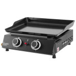 Cooking box by favex - plancha gaz alma 2 feux - plaque en acier �maill� - 2 br�leurs - piezo m�canique ...