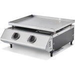 Cooking box - plancha gaz cadix 2 feux - surface de cuisson 45, 5 x 36 cm - plaque inox - 2 brleurs ...