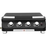 Cooking box plancha a gaz palma - 4 feux - 10kw - 69x51x35 cm - surface de cuisson: 62x35 cm - noir